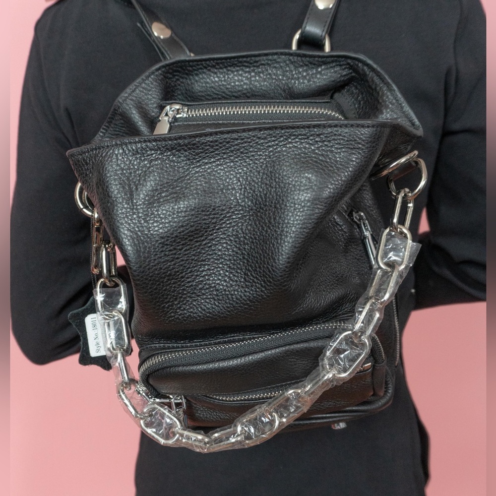 Leather Chain Backpack: RARE